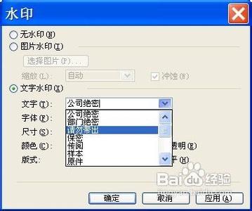 为文档添加文字水印 Word2003怎么给文档添加文字和图片水印