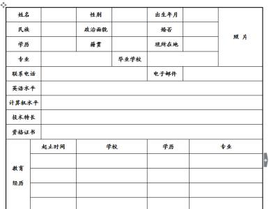 大学生暑期实习简历模板