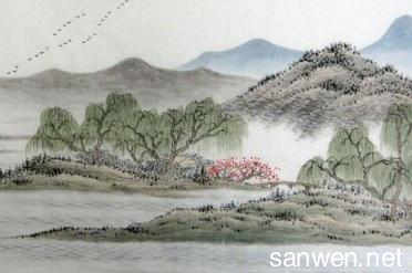 中国画山水画图片简单 简单的中国画山水画图片