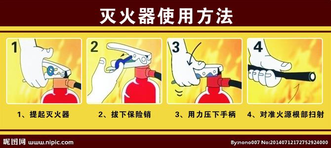 灭火器使用方法四步 灭火器使用方法