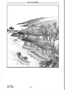 工笔画线描山水画谱 国画工笔山水线描素材图片