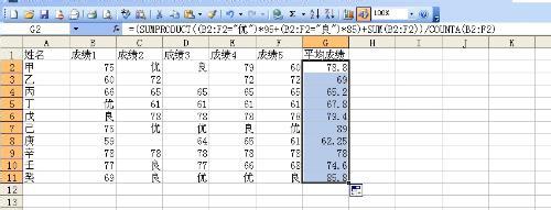 excel计算平均数 excel2003平均数的计算教程