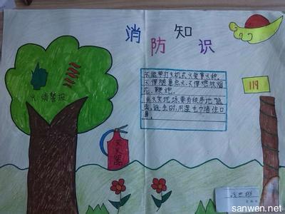 小学生消防演练图片 消防演练手抄报