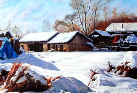冬天油画 关于冬天的油画图片
