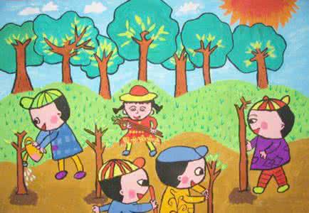 小学生植树节图画 小学生植树节的画_小学生植树节图画