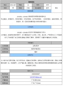 护士求职个人简历模板 护士求职个人简历