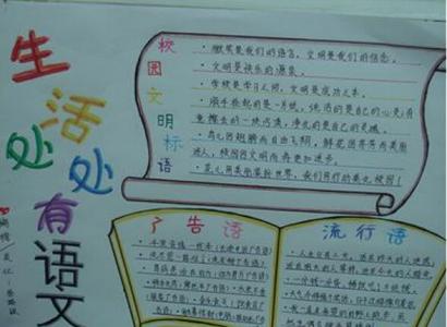 漫游语文世界手抄报 漫游语文手抄报内容 小学生语文手抄报内容