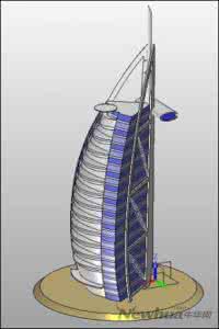 迪拜帆船酒店模型 中望3D设计迪拜酒店模型