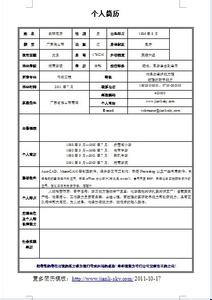 大学生求职简历表模板 大学生个人简历表格模板