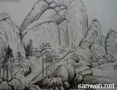 铅笔画山水画图片 简单的铅笔画山水画图片