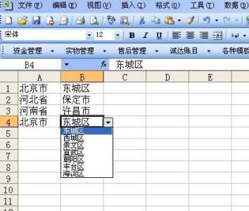 单元格下拉菜单的设置 Excel录入时开启单元格自动下拉菜单