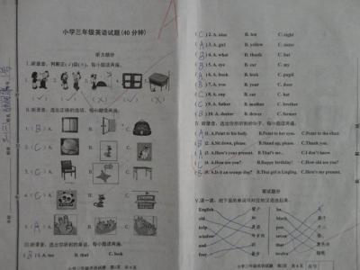 三年级上学期期末试卷 三年级英语上学期期末试卷