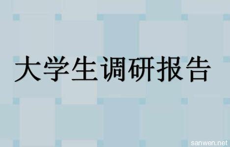 大学生调研报告的范文 大学调研报告范文 大学生调研报告