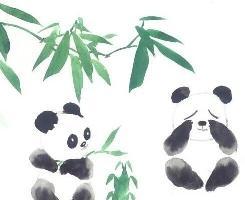 儿童中国画图片 儿童中国画熊猫图片