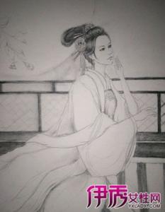 初学古装美女铅笔画 古装美女铅笔画图