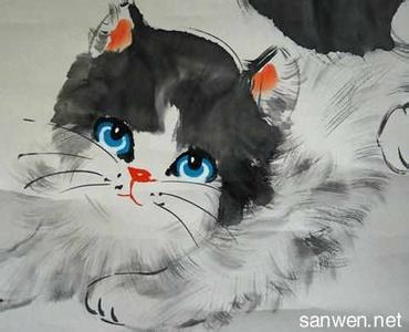 儿童中国画图片 儿童中国画的猫图片
