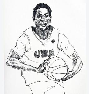 漫画人物图片女生素描 nba漫画素描图片