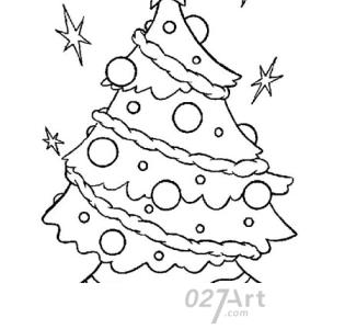 圣诞树装饰简笔画 圣诞树装饰简笔画图案图片