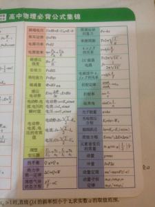 高二物理上学期学什么 高二上学期物理公式汇总