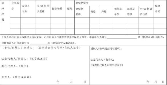 仓单质押合同 仓单质押合同范本，仓单质押合同