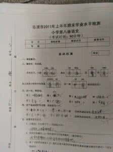 东营小学四年级语文期末复习试卷