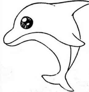 海豚简笔画步骤 动物图画大全海豚简笔画步骤