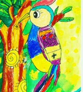 儿童学画画入门图片 儿童画画入门啄木鸟图片