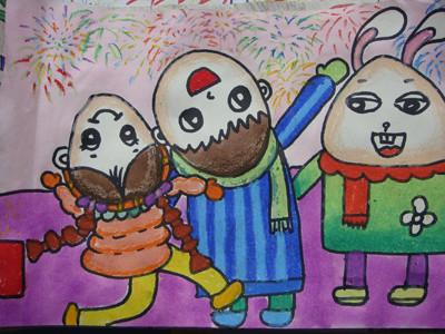 小学生关于春节的图画 关于春节的图画三年级_小学三年级春节图画