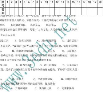 七年级历史期中试卷 七年级历史上册期中试卷分析