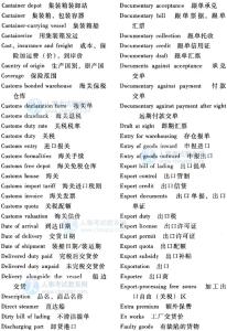 报关单中英文对照 报关相关词汇中英对照