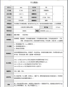 个人简历模板word格式 word文档个人简历