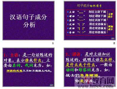 简单汉语句子成分 汉语句子成分口诀