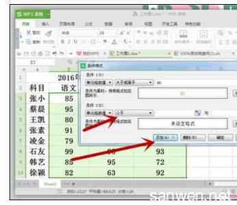 不同的表格数字相加 Excel中表格不同数字设置不同颜色显示的操作方法