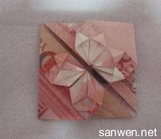 人民币心形折纸图解 100人民币心形折纸教程图解