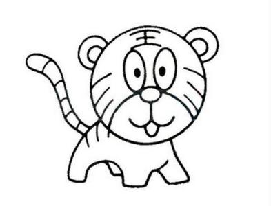 老虎图片卡通简笔画 卡通动物简笔画老虎的图片