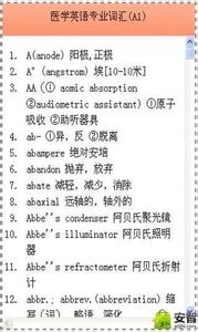 医学英语词汇 营养卫生医学英语词汇B