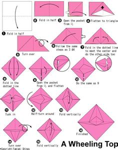 手工折纸大全图解教程 儿童手工折纸风车教程图解