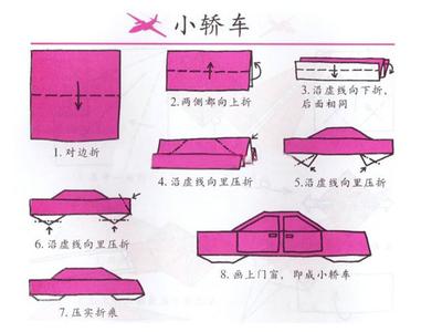 儿童简单折纸大全视频 简单儿童折纸之小轿车教程