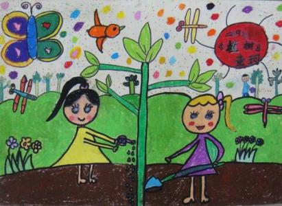 小学生植树节绘画作品 小学生植树节图画_小学生植树节绘画作品