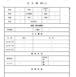 简历模板下载word格式 最新简历模板word格式