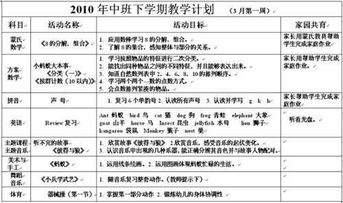 中班健康教学计划 中班健康教学工作实施计划