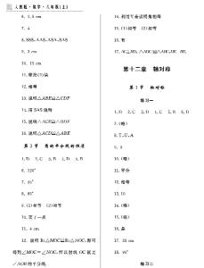 青岛版八年级上册数学配套练习册答案