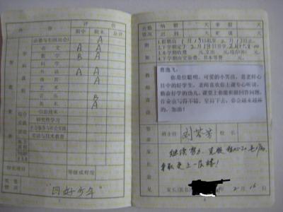 有关中学生学习成绩的评语