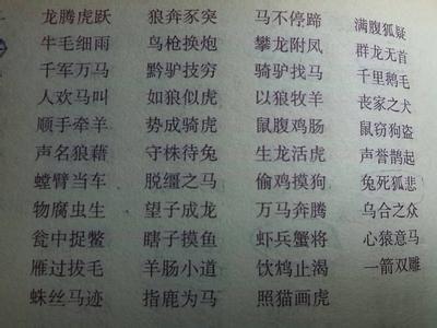 带动物的四字成语大全 带动物的四字成语