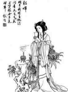 手绘古代美女铅笔画 古代美女手绘铅笔画带字图