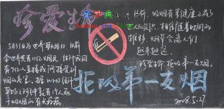 吸烟有害健康的黑板报 吸烟的黑板报图片