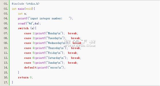 c语言switch例子 c语言switch的用法