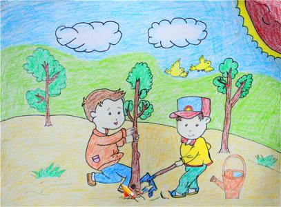 小学生植树节绘画作品 小学生植树节绘画作品图片大全