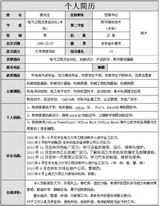 电气自动化简历模板 电气工程及其自动化专业简历模板