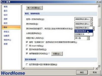 word2007粘贴选项 Word2007如何设置默认粘贴选项